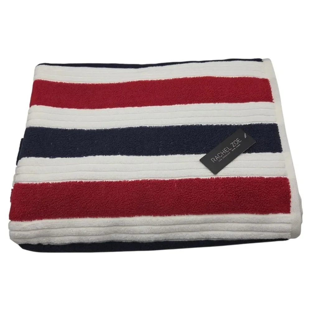 Rachel Zoe Americana Striped Oversized Beach Towel 40x70 Pool Resort